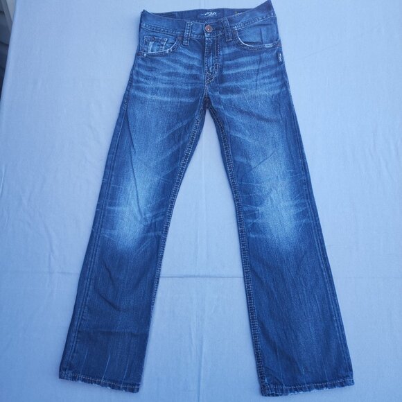 Silver Jeans Zac relaxed fit straight leg men's W30/L32  indigo blue distressed - Picture 1 of 16